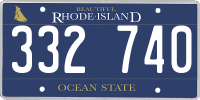 RI license plate 332740