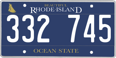 RI license plate 332745