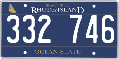 RI license plate 332746