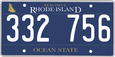 RI license plate 332756