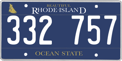 RI license plate 332757