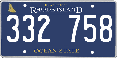 RI license plate 332758