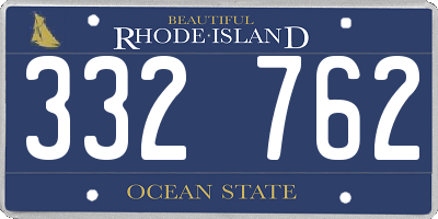 RI license plate 332762