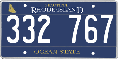 RI license plate 332767