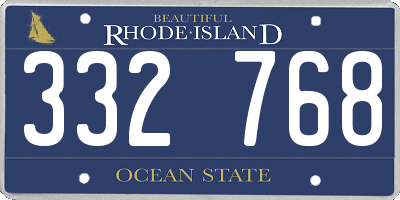 RI license plate 332768