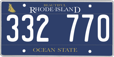 RI license plate 332770