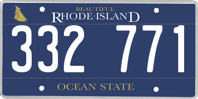RI license plate 332771