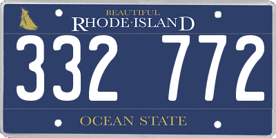 RI license plate 332772