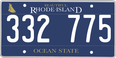 RI license plate 332775