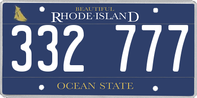RI license plate 332777