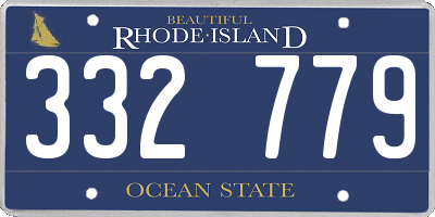 RI license plate 332779