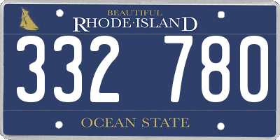 RI license plate 332780