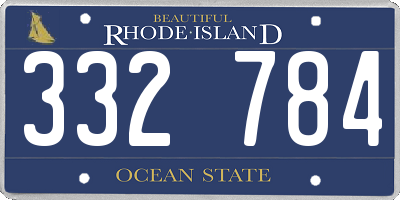 RI license plate 332784