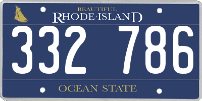 RI license plate 332786