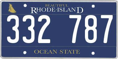 RI license plate 332787