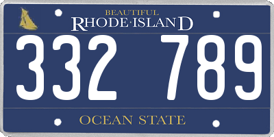 RI license plate 332789