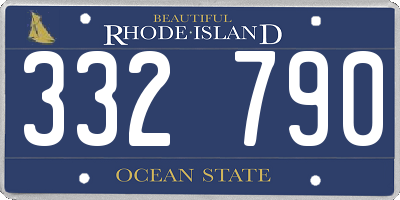 RI license plate 332790