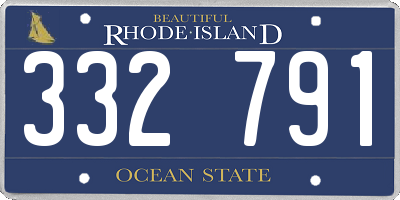 RI license plate 332791