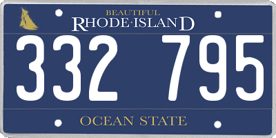 RI license plate 332795