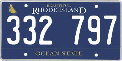 RI license plate 332797