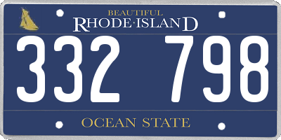 RI license plate 332798