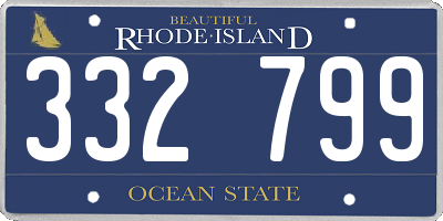 RI license plate 332799