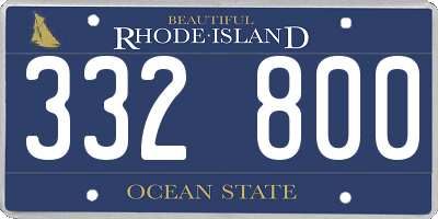 RI license plate 332800