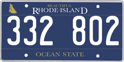 RI license plate 332802