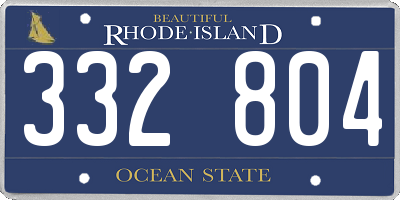 RI license plate 332804