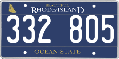 RI license plate 332805