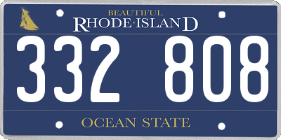 RI license plate 332808