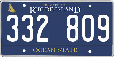 RI license plate 332809