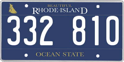 RI license plate 332810
