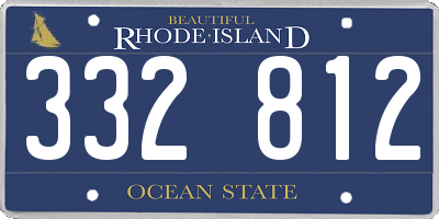RI license plate 332812