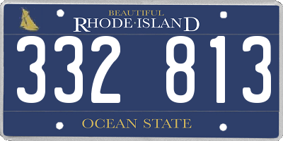 RI license plate 332813
