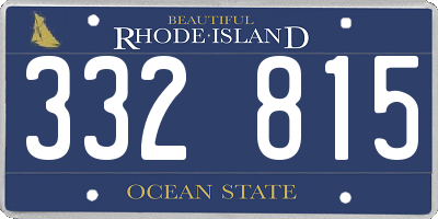 RI license plate 332815