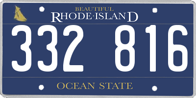 RI license plate 332816