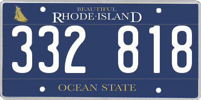 RI license plate 332818