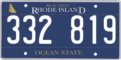 RI license plate 332819