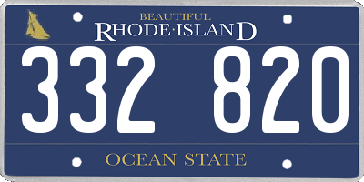 RI license plate 332820