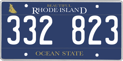 RI license plate 332823
