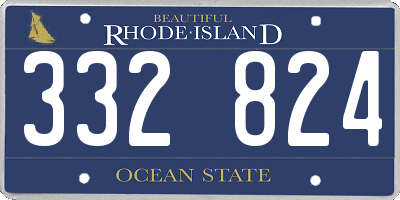 RI license plate 332824