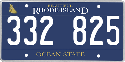 RI license plate 332825