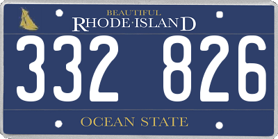 RI license plate 332826