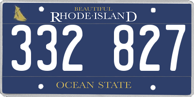 RI license plate 332827