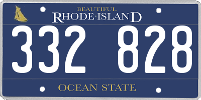 RI license plate 332828
