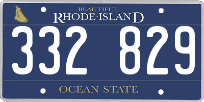 RI license plate 332829
