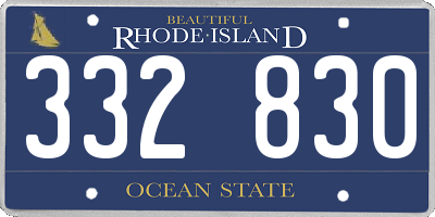 RI license plate 332830