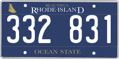 RI license plate 332831