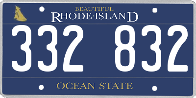 RI license plate 332832